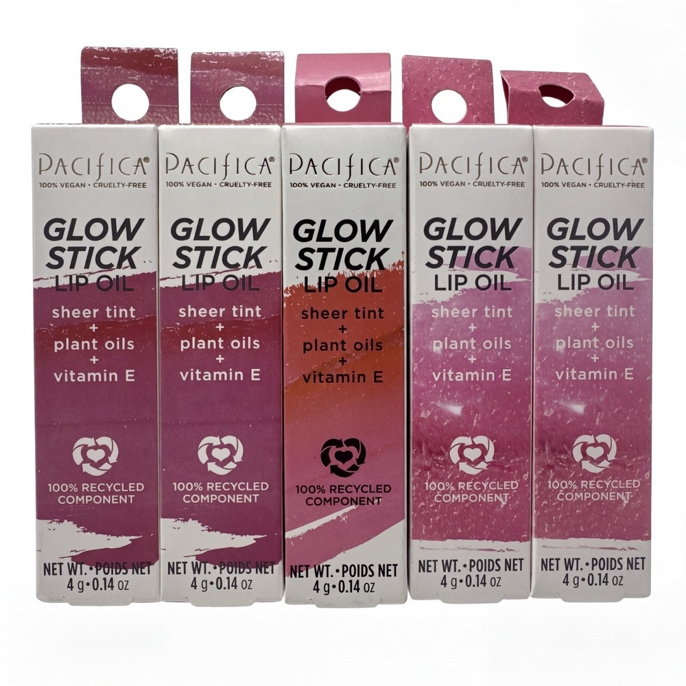 5 Glow Stick Lip Oil Kit by Pacifica (Rosy Glow, Sunrise & Crimson Crush)